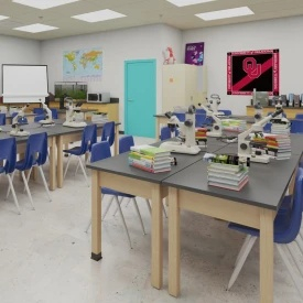 Detail School Science Laboratory Interior Architecture 3D Model_013